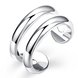Wholesale Hot sale rings from China Minimalist Geometric Double line Adjustable Ring Silver Trendy Fine Jewelry For Charm Women TGSPR085
