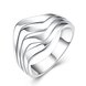 Wholesale Fashion Classic silver plated rings  Ocean Wave Rings for Women Simple Female Finger Ring Wedding Bands Fine Jewelry Accessories TGSPR215