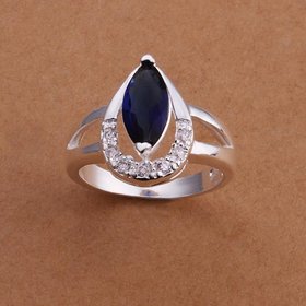 Wholesale  Hot selling Classic Women Engagement Party Jewelry High Quality Big Tear Drop royalblue Crystal Rings  TGSPR409