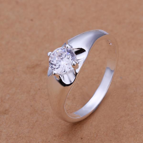 Wholesale Fashion jewelry from China promotion best selling Romantic silver zircon crystal anti-allergy ladies wedding rings jewelry gift TGSPR431