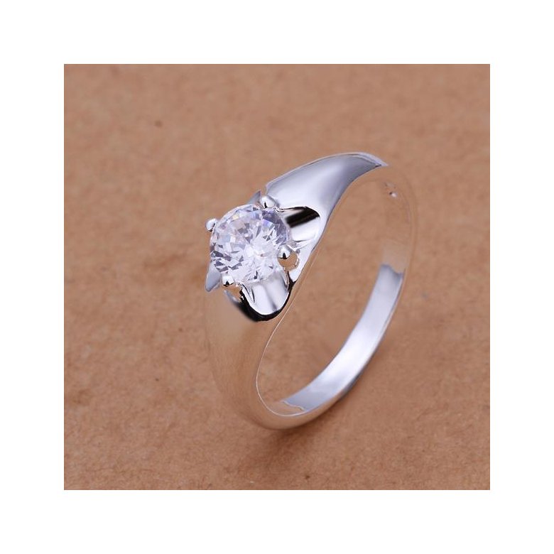 Wholesale Fashion jewelry from China promotion best selling Romantic silver zircon crystal anti-allergy ladies wedding rings jewelry gift TGSPR431
