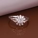 Wholesale rings jewelry from China Snowflakes Flower Ring Crystal Cubic Zircon Stylish Christmas Decoration Jewelry TGSPR533