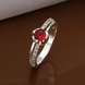 Wholesale Hot selling Red Zircon Stone Rings For Women Vintage Silver Color Engagement Ring  Bridal Wedding Jewelry TGSPR665