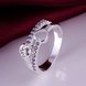 Wholesale silver plated Shinny White heart Zircon Rings for Women Gift for Girlfriend Engagement wedding TGSPR716