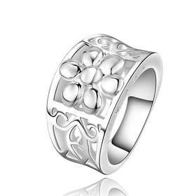 Wholesale Gorgeous Hollow Flower Design Women Ring Wedding Dancing Party Delicate Rings Trendy finger Jewelry TGSPR155