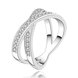 Wholesale Newest hot sale Ring for Women Wedding Trendy Jewelry  X Shape Cross Dazzling CZ Stone Modern Rings TGSPR198