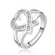 Wholesale Classic Romantic Silver Ring from China heart White zircon rings Banquet Holiday Party wedding jewelry  TGSPR234