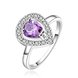 Wholesale New style silver plated rings Luxury Love Heart Ring purple Zircon Drop shipping Jewelry Saint Valentine's Day Girlfriend Gifts TGSPR346