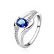 Wholesale Hot selling Romantic Women's Rings With Oval Cut AAA blue Zircon Ring banquet Wedding Gifts TGSPR398