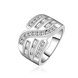 Wholesale jewelry big wide Silver plated rings Wedding Rings For Women With High Quality Zirconia Female Ring TGSPR447