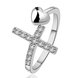 Wholesale Exquisite Silver Plated Ring for Women Eternity Christian Cross Ring New Fashion Party Gifts Jewelry TGSPR474