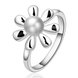 Wholesale Popular fashion silver plated Ring for Women Chrysanthemum Pearl Ring  Wedding Engagement Jewelry TGSPR478