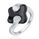 Wholesale Punk Style Personality Exaggeration European Lovers' Black White Color Oiled Geometric Ring Jewelry TGSPR674