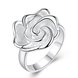Wholesale rings from China European style Fashion Woman Girl Party Wedding Gift Silver Rose Silver Ring TGSPR209