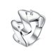 Wholesale New Fashion silver rings from China Double Wave Ring for Women Wedding Party Accessories Gifts TGSPR404