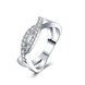 Wholesale New Arrival Elegant Silver plated rings Special Beautiful Winding Shinning Rhinestone Fine Rings for Girls/Women TGSPR422