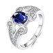 Wholesale rings from China for Lady Romantic oval Shiny blue Zircon ring Banquet Holiday Party Christmas wedding jewelry TGSPR249