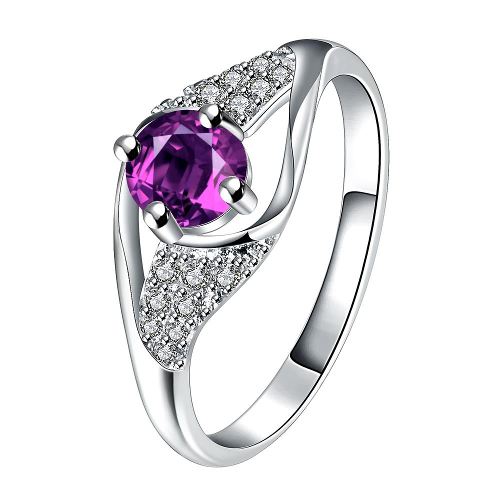 Wholesale Fashion Women's Rings With Oval Cut AAA purple Zircon Ring banquet Wedding and valentine's Gifts  TGSPR392