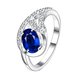 Wholesale Fashion Women's Rings With Oval Cut 5A blue Zircon Ring banquet Wedding valentine's Gifts  TGSPR420