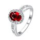 Wholesale Hot selling Women's Rings With Oval Cut AAA red Zircon Ring banquet Wedding Gifts TGSPR430