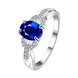 Wholesale Hot selling classic Women's Rings With Oval Cut AAA blue Zircon Ring banquet Wedding Gifts TGSPR433