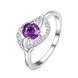 Wholesale Fashion Women's Rings With leaf shap inlay Oval Cut 5A purple Zircon Ring banquet Wedding valentine's Gifts  TGSPR439