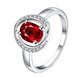 Wholesale Fashion Female Ring from China Jewelry Red Round Circle Zircon Rings for Women Girl Jewelry Girlfriend Birthday Gift TGSPR465