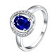 Wholesale Fashion Female Ring from China Jewelry blue Round Circle Zircon Rings for Women Girl Jewelry Girlfriend Birthday Gift TGSPR467
