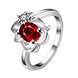Wholesale Romantic Classical Female AAA Crystal red Zircon Stone Ring Silver color Finger Ring Promise Engagement Rings for Women TGSPR524