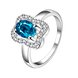Wholesale Trendy popular classic personality Geometric Blue CZ Ring For Wedding Engagement Jewelry Accessory Fine Rhinestone TGSPR014