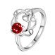 Wholesale Romantic Classical Female AAA Crystal red Zircon Stone Ring Silver color Finger Ring Promise Engagement Rings for Women TGSPR546
