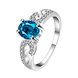 Wholesale Fashion jewelry from China Romantic Classical blue Zircon Ring Silver color Finger ring Promise Engagement Rings for Women TGSPR566
