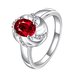 Wholesale jewelry from China Romantic Classical red Zircon Ring Silver Finger jewelry party Promise Engagement Rings for Women TGSPR577