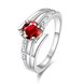 Wholesale jewelry from China Romantic Classical red Zircon Ring Silver Finger jewelry party Promise Engagement Rings for Women TGSPR600