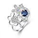 Wholesale Luxury Female Big Flower Ring Unique Style Blue Engagement Ring Vintage Wedding Rings For Women TGSPR078