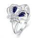 Wholesale Popular creative personality butterfly style Blue CZ Ring 925 Sterling Silver Jewelry Wedding Party Christmas Gift TGSPR004