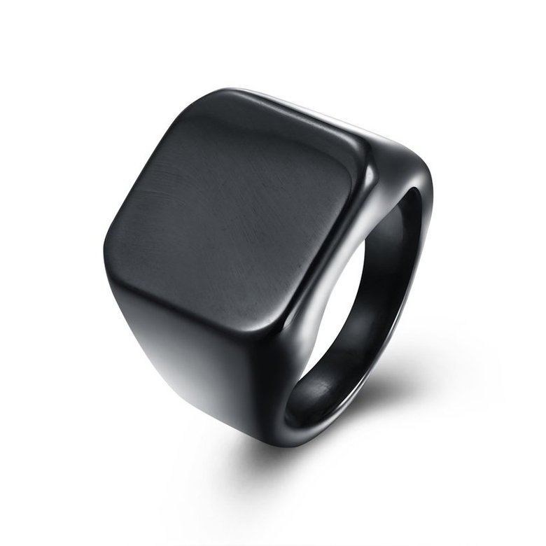 Wholesale Fashion vintage square Black Color Stainless Steel Mens Rings For Boy Friendship gift Jewelry Accessory TGSTR008