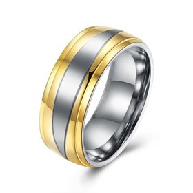 Wholesale  Europe and America popular Wedding Rings For Man Gold/silver Color Stainless Steel Engagement Jewelry Gifts TGSTR148