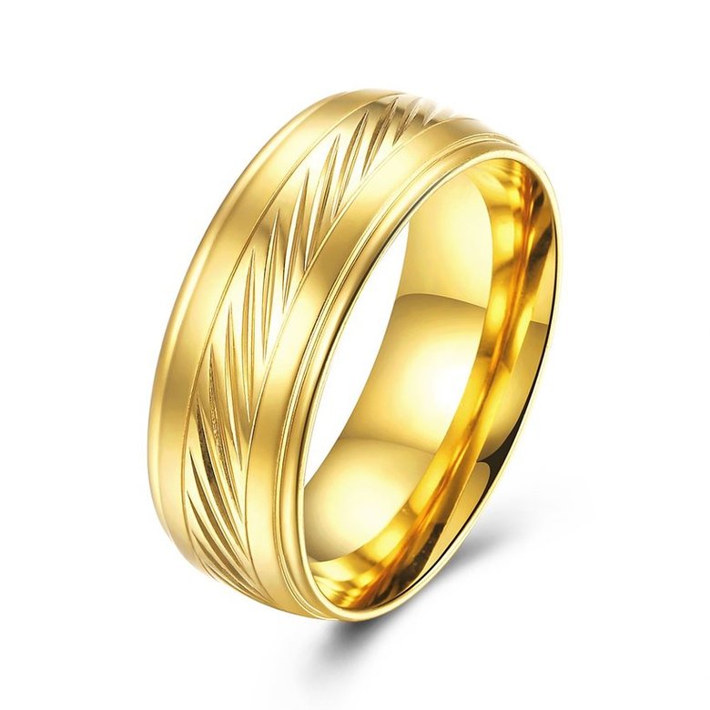Wholesale Europe and America popular Wedding Rings For Man 24K gold Stainless Steel Engagement Jewelry Gifts TGSTR150