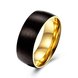 Wholesale Fashion Stainless steel Drawing black ring  Wedding party jewelry for Lover gift Gold Stainless Steel Round men Ring TGSTR154