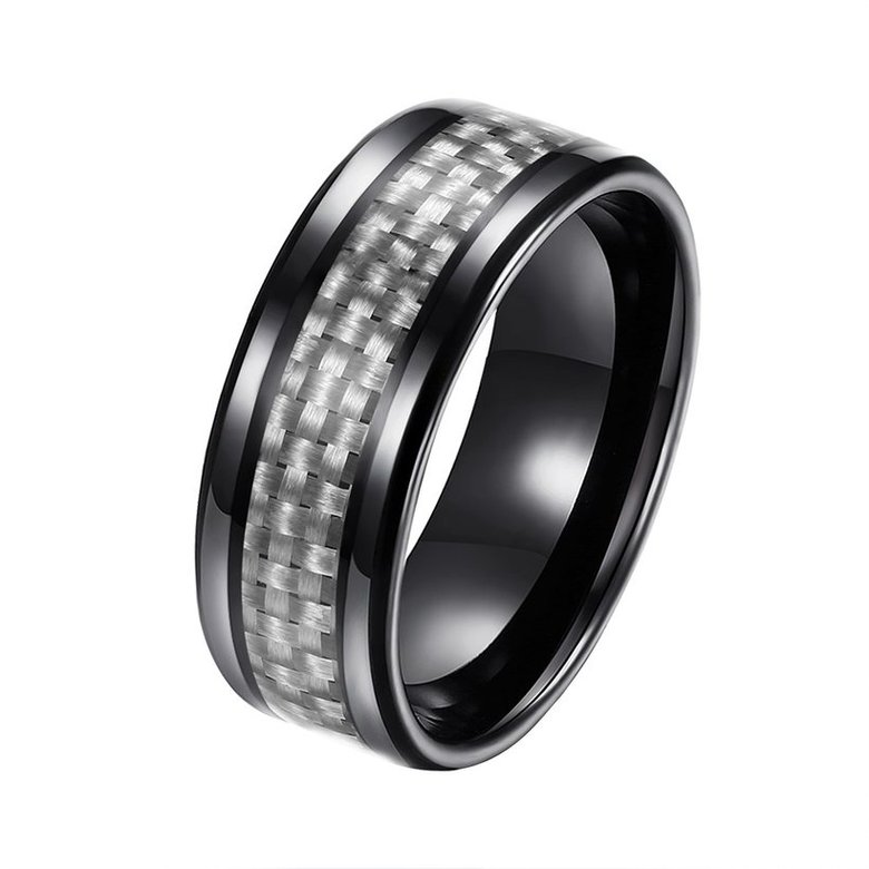 Wholesale Fashion Stainless Steel Woven pattern Ring for Men simple black Rings with 3 colours availble Male Jewelry Accessories TGSTR158