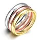 Wholesale New Trendy jewelry from China Gold Silver Color Classic 3 Rounds Rings High Quality Stainless Steel Wedding party Ring for Woman TGSTR187
