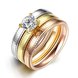 Wholesale Romantic Trendy Wedding women Rings  Luxury Cubic Zircon Rings Personality Carving stripe Ring 3 colors 3 layers Fashion Jewelry TGSTR193