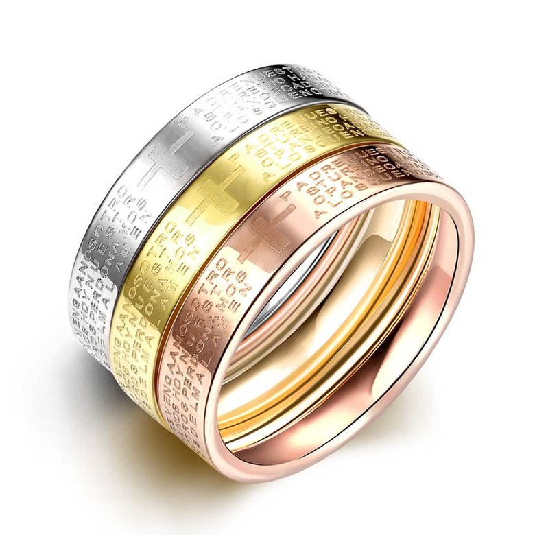 Wholesale Fashion wholesale jewelry Creative titanium steel 3 colors 3 layers letters ring for women Personalized Engraved jewelry TGSTR195