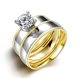Wholesale Trendy Wedding Couple Rings Set Luxury Cubic Zircon Rings Personality Ring 24K Gold silver 2 color Fashion Dual wear Jewelry TGSTR196
