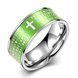 Wholesale Euramerican Trendy green rotate English Bible cross 316L Stainless Steel wedding rings for men wholesale jewelry TGSTR079