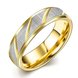 Wholesale Couples Stainless Steel Rings with Gold twill pattern 24K Gold Engagement Ring for Women Men TGSTR023