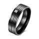Wholesale Hot Sell Titanium Steel Middle Inlaid white Zircon rings Simple style stripe black Ring For Men Jewelry Gift TGSTR033
