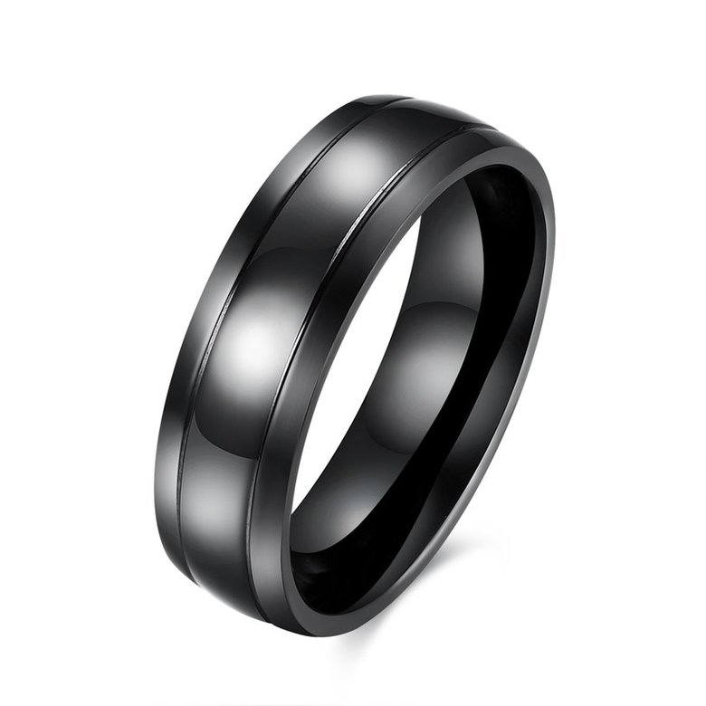 Wholesale Popular Korean Trendy Minimalist Style Black Smooth Comfortable Design Titanium Steel Durable for men Rings  TGSTR103