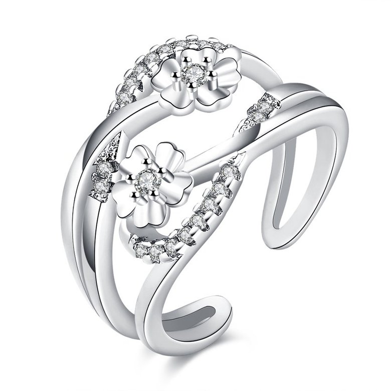 Wholesale Trendy Platinum Plant CZ Ring TGGPR1468